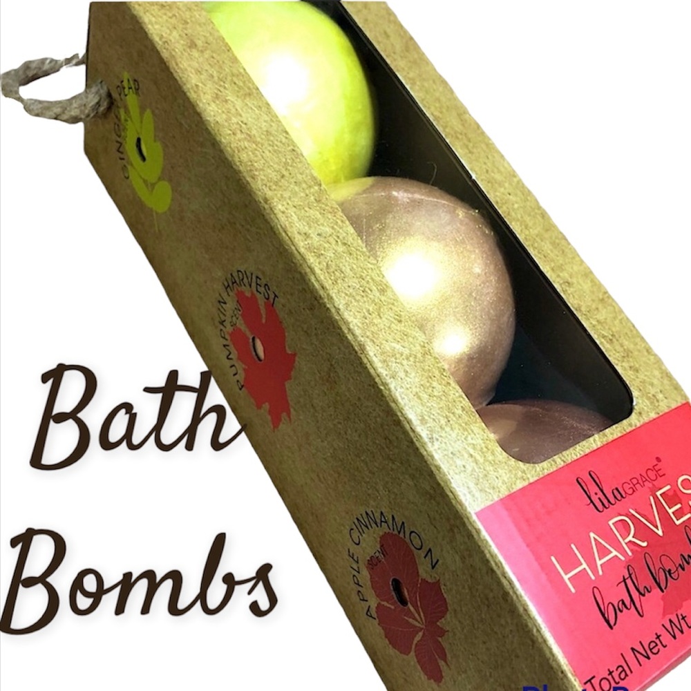 Lila Grace Home Bath Bomb Harvest Trio-3 Pack New